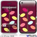 iPhone 3GS Skin - Plain Leaves On Burgundy