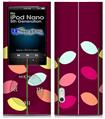 iPod Nano 5G Skin - Plain Leaves On Burgundy