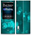 iPod Nano 5G Skin - Bokeh Hearts Neon Teal