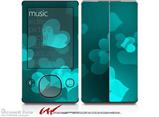 Bokeh Hearts Neon Teal - Decal Style skin fits Zune 80/120GB  (ZUNE SOLD SEPARATELY)