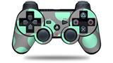Sony PS3 Controller Decal Style Skin - Kearas Polka Dots Mint And Gray (CONTROLLER NOT INCLUDED)