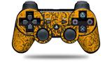Sony PS3 Controller Decal Style Skin - Folder Doodles Orange (CONTROLLER NOT INCLUDED)