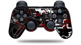 Sony PS3 Controller Decal Style Skin - Baja 0003 Red Dark (CONTROLLER NOT INCLUDED)
