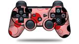 Sony PS3 Controller Decal Style Skin - Lots of Dots Red on Pink (CONTROLLER NOT INCLUDED)