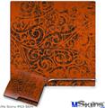 Decal Skin compatible with Sony PS3 Slim Folder Doodles Burnt Orange