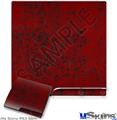 Decal Skin compatible with Sony PS3 Slim Folder Doodles Red Dark