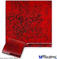 Decal Skin compatible with Sony PS3 Slim Folder Doodles Red