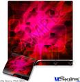 Decal Skin compatible with Sony PS3 Slim Cubic Shards Red