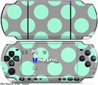 Sony PSP 3000 Skin - Kearas Polka Dots Mint And Gray