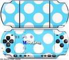 Sony PSP 3000 Skin - Kearas Polka Dots White And Blue