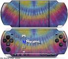 Sony PSP 3000 Skin - Tie Dye Blue and Yellow Stripes