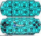 Sony PSP 3000 Skin - Skull Patch Pattern Blue