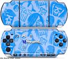 Sony PSP 3000 Skin - Skull Sketches Blue