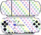 Sony PSP 3000 Skin - Pastel Hearts on White