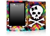 Rainbow Plaid Skull - Decal Style Skin for Amazon Kindle DX