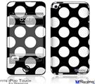iPod Touch 4G Decal Style Vinyl Skin - Kearas Polka Dots White On Black