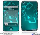 iPod Touch 4G Decal Style Vinyl Skin - Bokeh Music Neon Teal