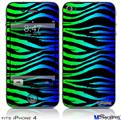 iPhone 4 Decal Style Vinyl Skin - Rainbow Zebra (DOES NOT fit newer iPhone 4S)