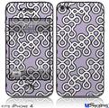 iPhone 4 Decal Style Vinyl Skin - Locknodes 03 Lavender (DOES NOT fit newer iPhone 4S)