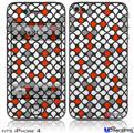 iPhone 4 Decal Style Vinyl Skin - Locknodes 05 Red (DOES NOT fit newer iPhone 4S)