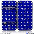 iPhone 4 Decal Style Vinyl Skin - Paper Planes Royal Blue (DOES NOT fit newer iPhone 4S)