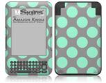Kearas Polka Dots Mint And Gray - Decal Style Skin fits Amazon Kindle 3 Keyboard (with 6 inch display)
