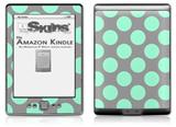 Kearas Polka Dots Mint And Gray - Decal Style Skin (fits 4th Gen Kindle with 6inch display and no keyboard)