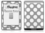 Kearas Polka Dots Whtie On Gray - Decal Style Skin (fits 4th Gen Kindle with 6inch display and no keyboard)
