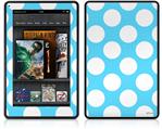 Amazon Kindle Fire (Original) Decal Style Skin - Kearas Polka Dots White And Blue