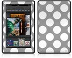 Amazon Kindle Fire (Original) Decal Style Skin - Kearas Polka Dots Whtie On Gray