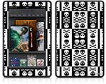 Amazon Kindle Fire (Original) Decal Style Skin - Skull And Crossbones Pattern Bw
