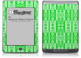 Skull And Crossbones Pattern Green - Decal Style Skin (fits Amazon Kindle Touch Skin)