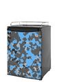 Kegerator Skin - WraptorCamo Old School Camouflage Camo Blue Medium (fits medium sized dorm fridge and kegerators)