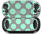 Kearas Polka Dots Mint And Gray - Decal Style Skin fits Sony PS Vita