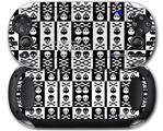 Skull And Crossbones Pattern Bw - Decal Style Skin fits Sony PS Vita