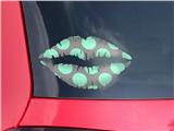 Lips Decal 9x5.5 Kearas Polka Dots Mint And Gray
