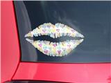 Lips Decal 9x5.5 Kearas Hearts White