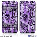 iPhone 4S Decal Style Vinyl Skin - Scene Kid Sketches Purple