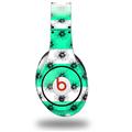 WraptorSkinz Skin Decal Wrap compatible with Beats Studio (Original) Headphones Kearas Daisies Stripe SeaFoam Skin Only (HEADPHONES NOT INCLUDED)