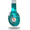 WraptorSkinz Skin Decal Wrap compatible with Beats Studio (Original) Headphones Bokeh Music Neon Teal Skin Only (HEADPHONES NOT INCLUDED)