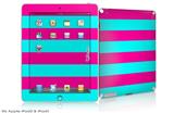 iPad Skin - Psycho Stripes Neon Teal and Hot Pink (fits iPad2 and iPad3)