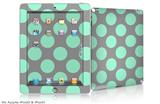 iPad Skin - Kearas Polka Dots Mint And Gray (fits iPad2 and iPad3)
