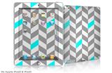iPad Skin - Chevrons Gray And Aqua (fits iPad2 and iPad3)
