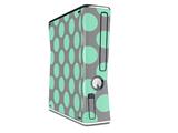 Kearas Polka Dots Mint And Gray Decal Style Skin for XBOX 360 Slim Vertical