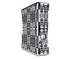 Skull And Crossbones Pattern Bw Decal Style Skin for XBOX 360 Slim Vertical