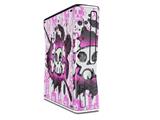Cartoon Skull Pink Decal Style Skin for XBOX 360 Slim Vertical