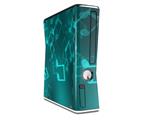 Bokeh Music Neon Teal Decal Style Skin for XBOX 360 Slim Vertical
