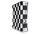 Checkers White Decal Style Skin for XBOX 360 Slim Vertical