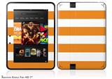 Psycho Stripes Orange and White Decal Style Skin fits 2012 Amazon Kindle Fire HD 7 inch