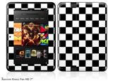 Checkers White Decal Style Skin fits 2012 Amazon Kindle Fire HD 7 inch